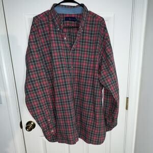 Ralph Lauren Plaid Button-Down Shirt Cotton 2XB Big & Tall Men Long Sleeve